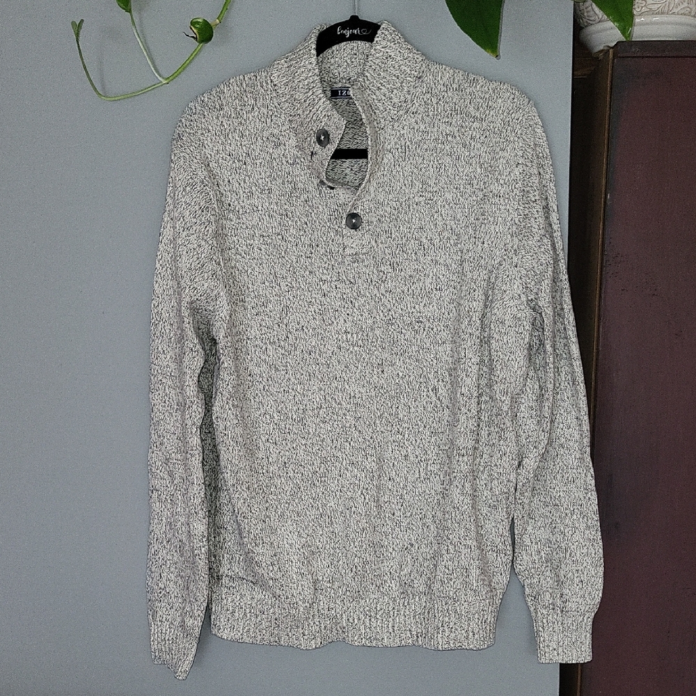 Knit Turtleneck Sweater with Buttons